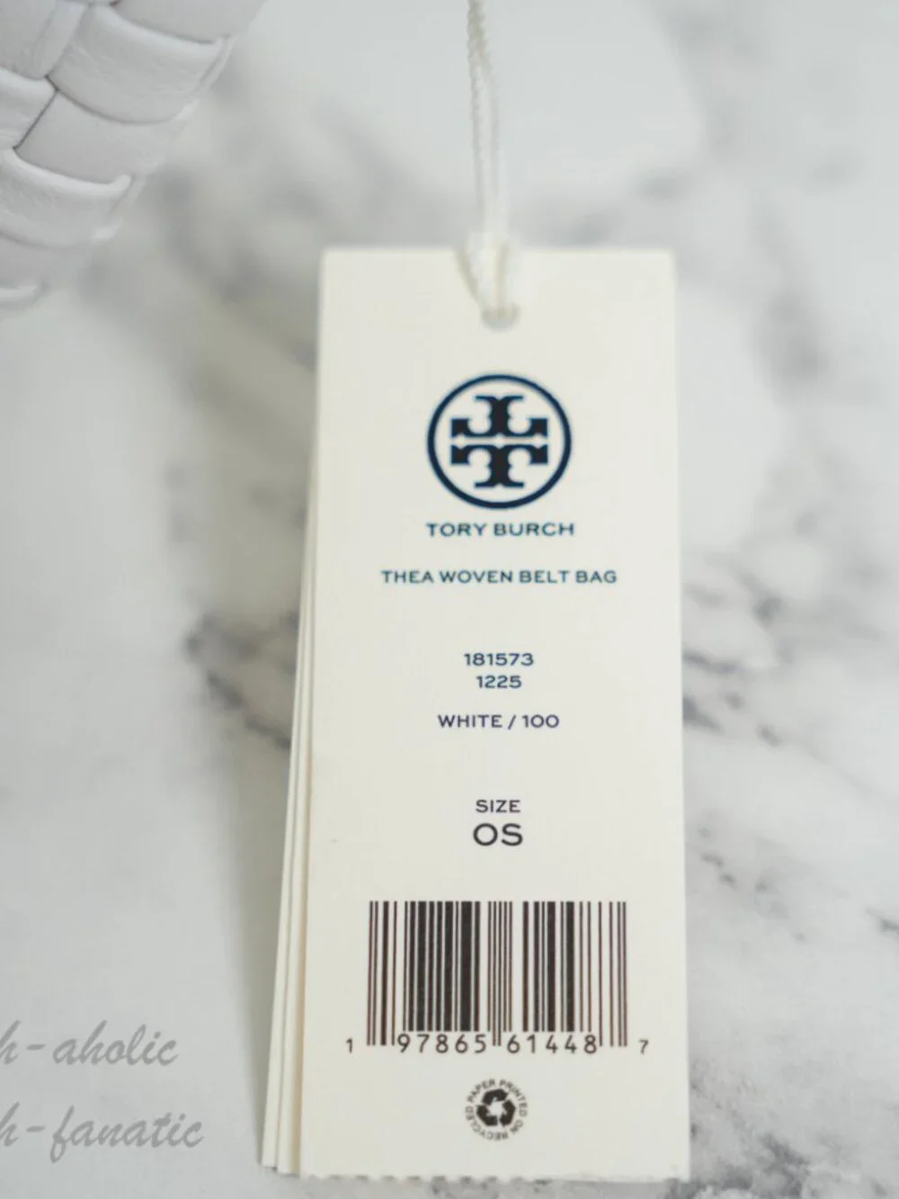 Tory Burch Thea Woven Belt Bag in White Leather NWT